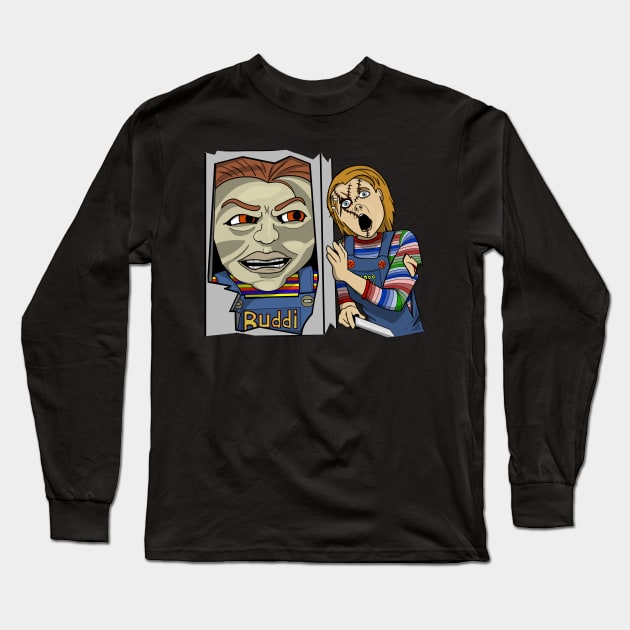 Here's (New) Chucky Long Sleeve T-Shirt by Slightly Animated